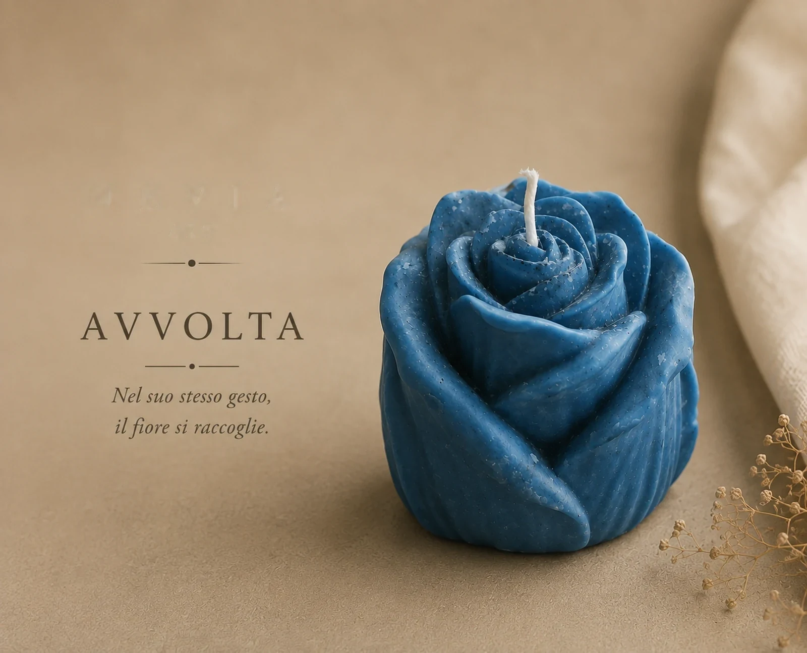 Avvolta, candela artigianale decorativa scultorea — Nevia Art