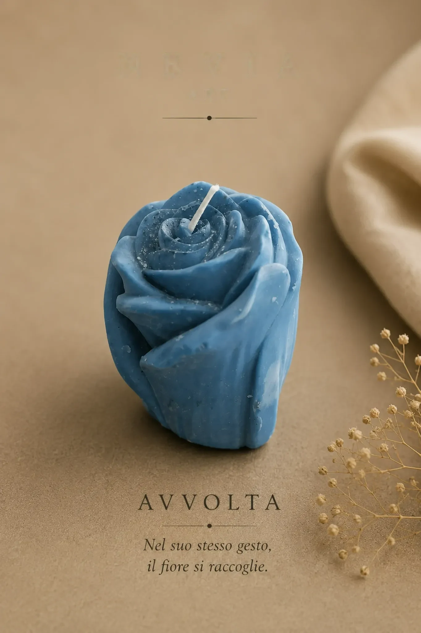 Avvolta, particolare laterale della candela scultorea