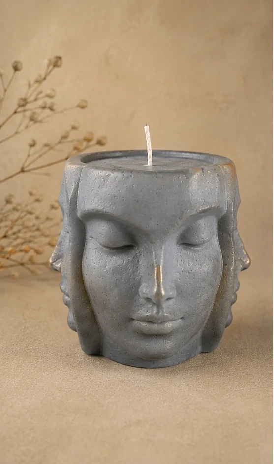 UNA, candela artistica decorativa con più volti — Nevia Art